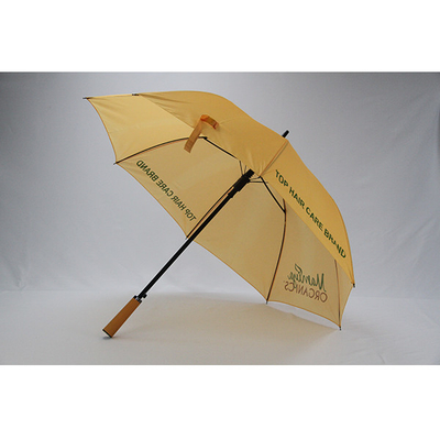مظلة جولف أوتوماتيكية ترويجية بمقبض خشبي مستقيم