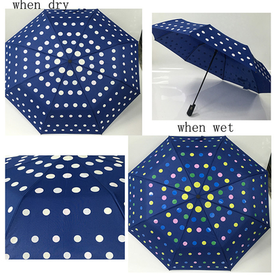 ماجيك برينتينج للطي مظلة قماش حريري مفتوحة أوتوماتيكية للسيدات