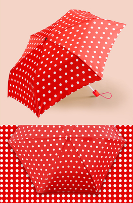 Polka Dot Printing 21inchx8K Pongee 190T Sun Protection Umbrella For Women