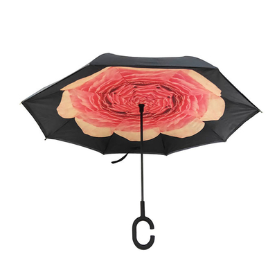 معكوس قماش حريري مقلوب رأساً على عقب مظلة من الداخل إلى الخارج طبقة مزدوجة 23 بوصة