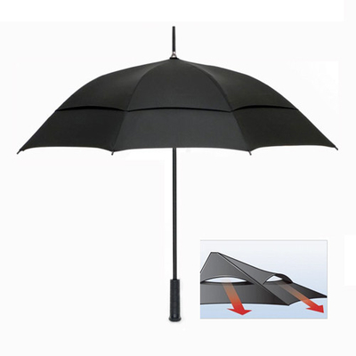 طبقة مزدوجة يندبروف السيارات المفتوحة على التوالي مظلة الغولف مع شعار مخصص