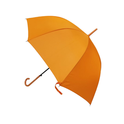 قماش حريري إطار معدني للسيدات مظلة مطر لون برتقالي أوتوماتيكي